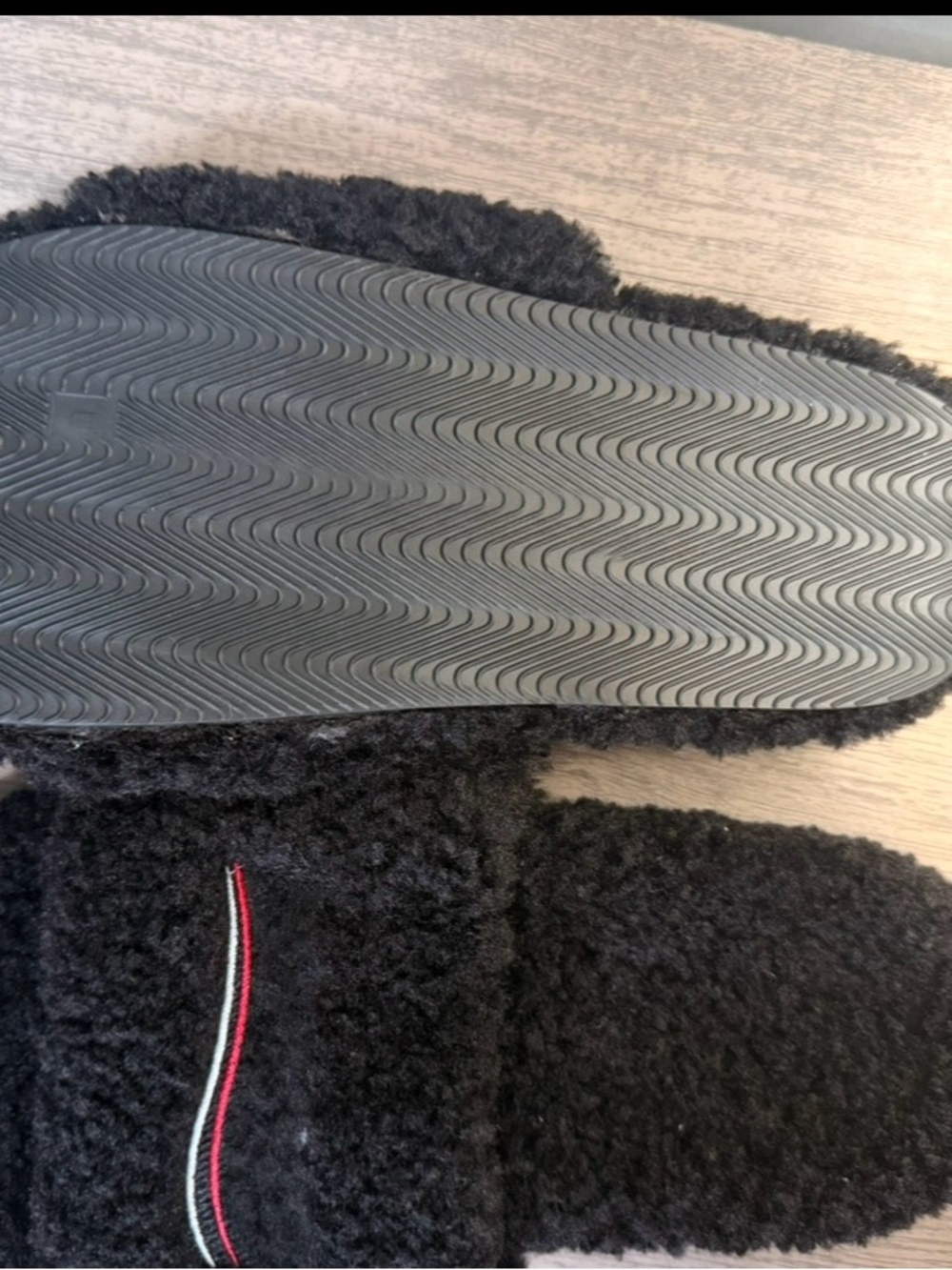 & Other Stories Black Fuzzy Slide Sandals